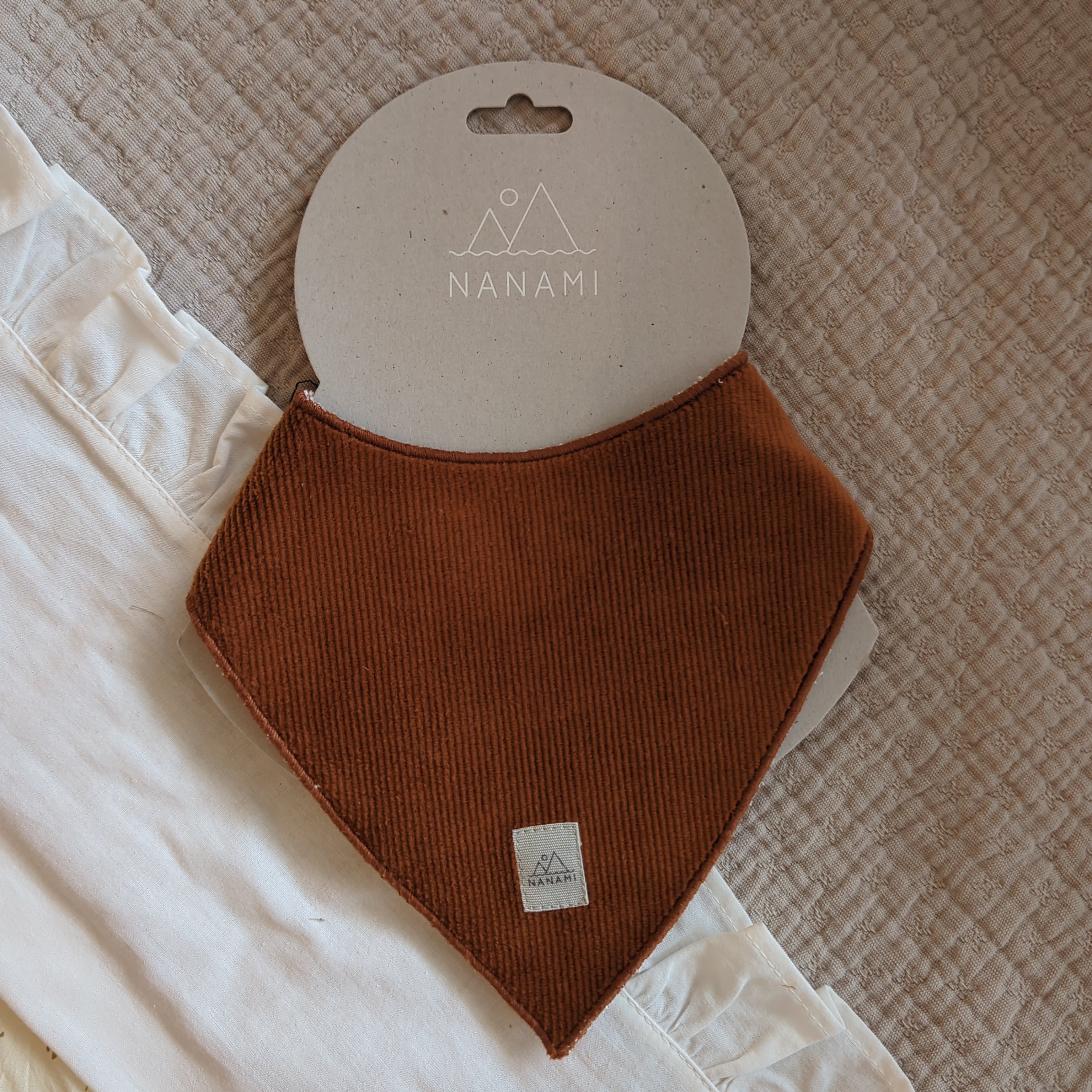 Nanami Bandana - Rib velvet Velvet Caramel - Hola BB