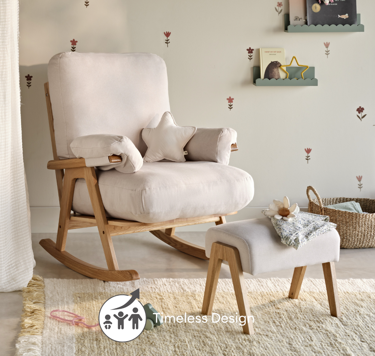 Hera Fußhocker aus natürlicher Eiche - Barley