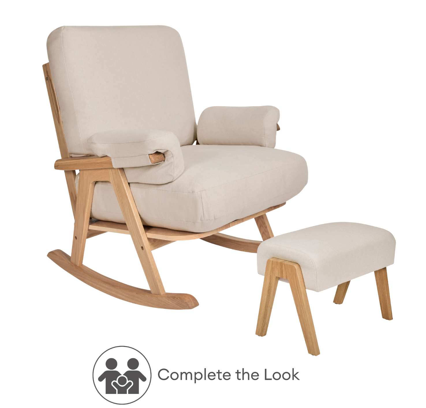 Hera Fußhocker aus natürlicher Eiche - Barley