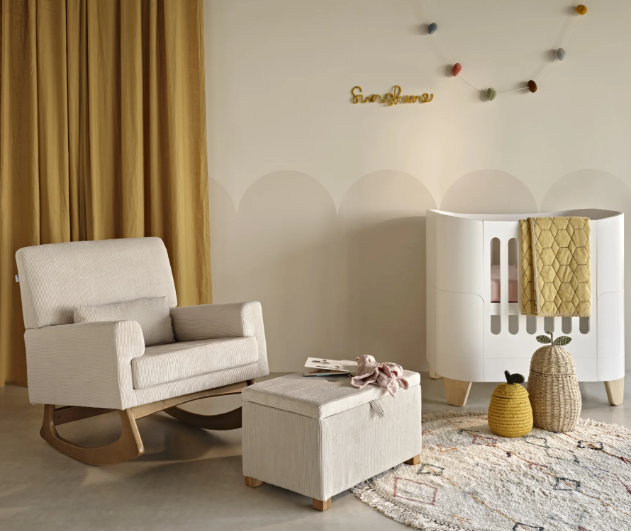 Sedia a Dondolo e per l'Allattamento Serena - Velluto a Coste