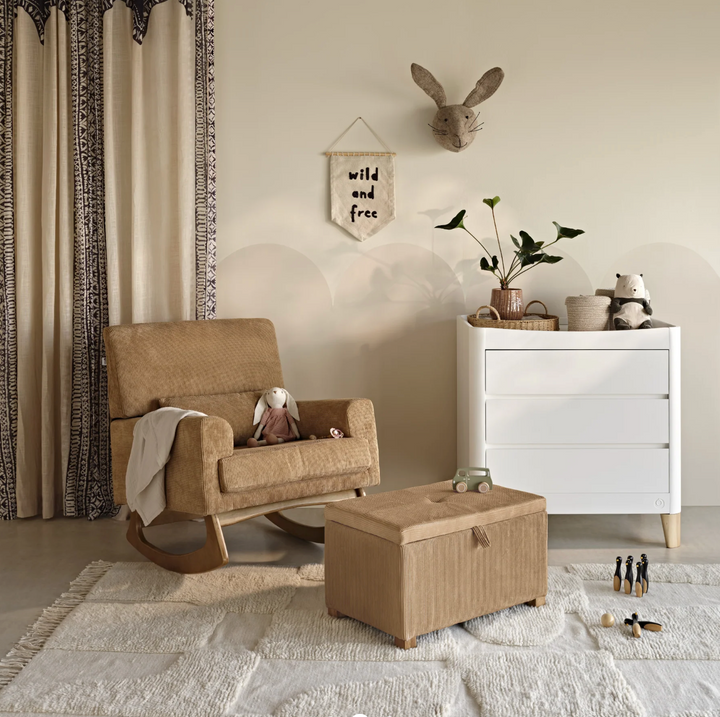 Tabouret Serena – Chêne et Velours Côtelé