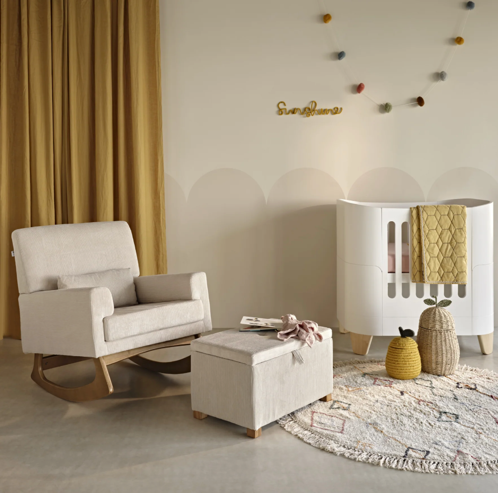 Tabouret Serena – Chêne et Velours Côtelé