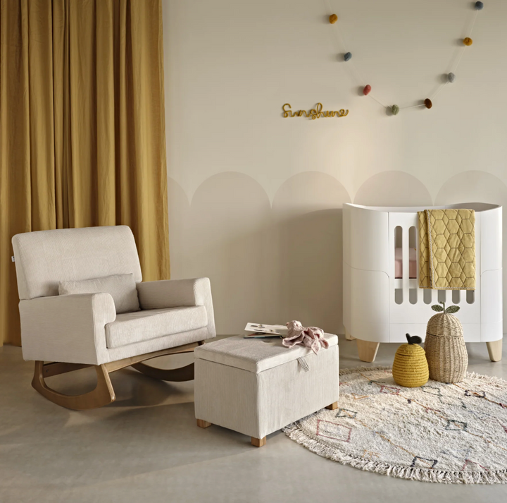 Tabouret Serena – Chêne et Velours Côtelé