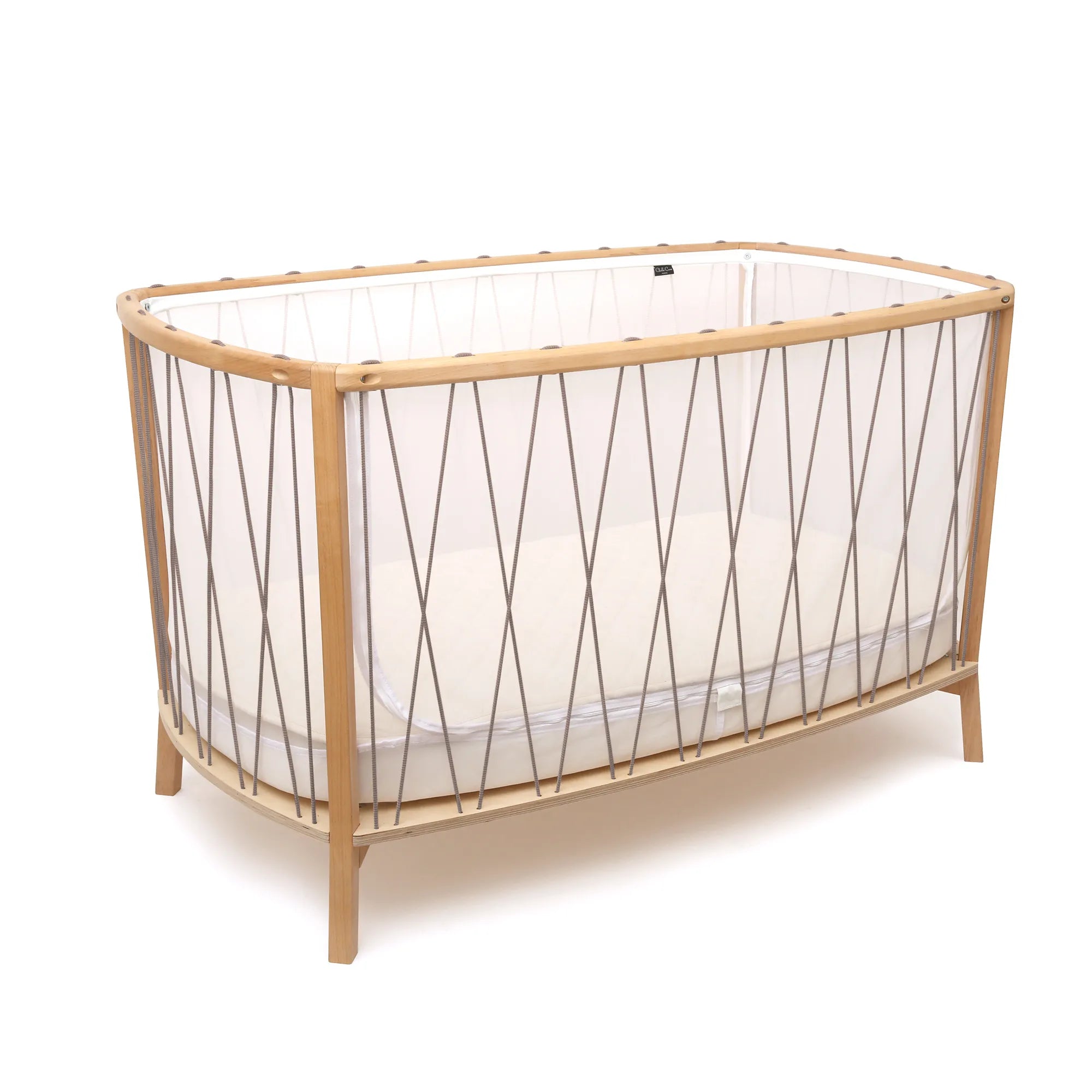 Charlie Crane KIMI Cot including Mattress & Topper Foam Mattress / Hazelnut - Hola BB