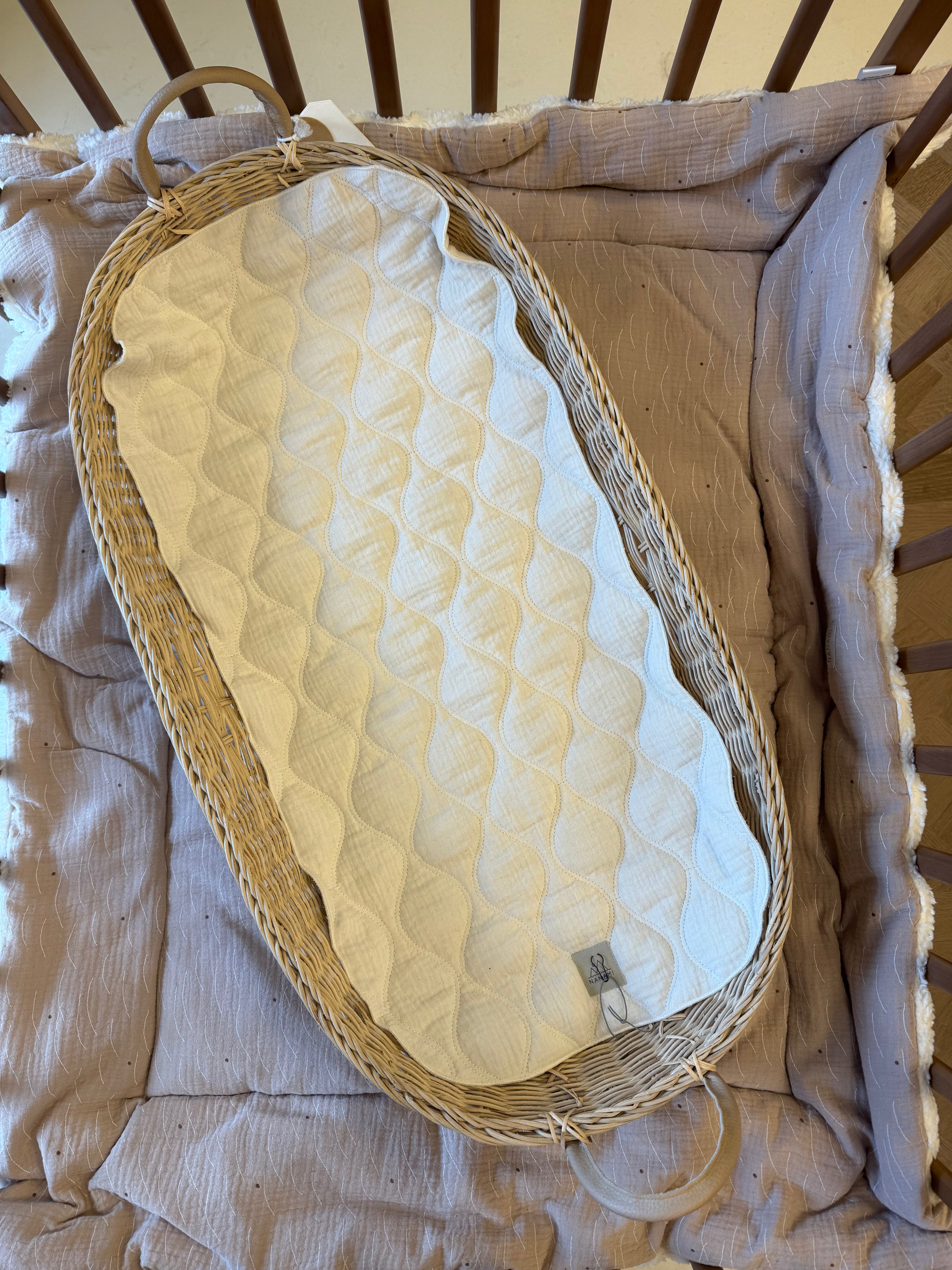 بطانة داخلية عضوية لعربة الأطفال / المهد - قطن موجي