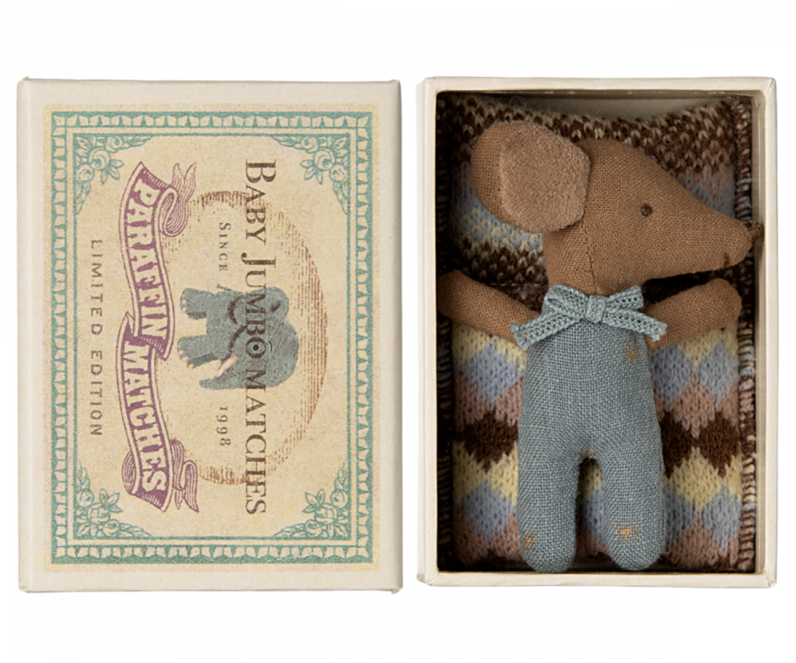 Maileg Maileg Sleepy wakey baby mouse in matchbox  - Hola BB