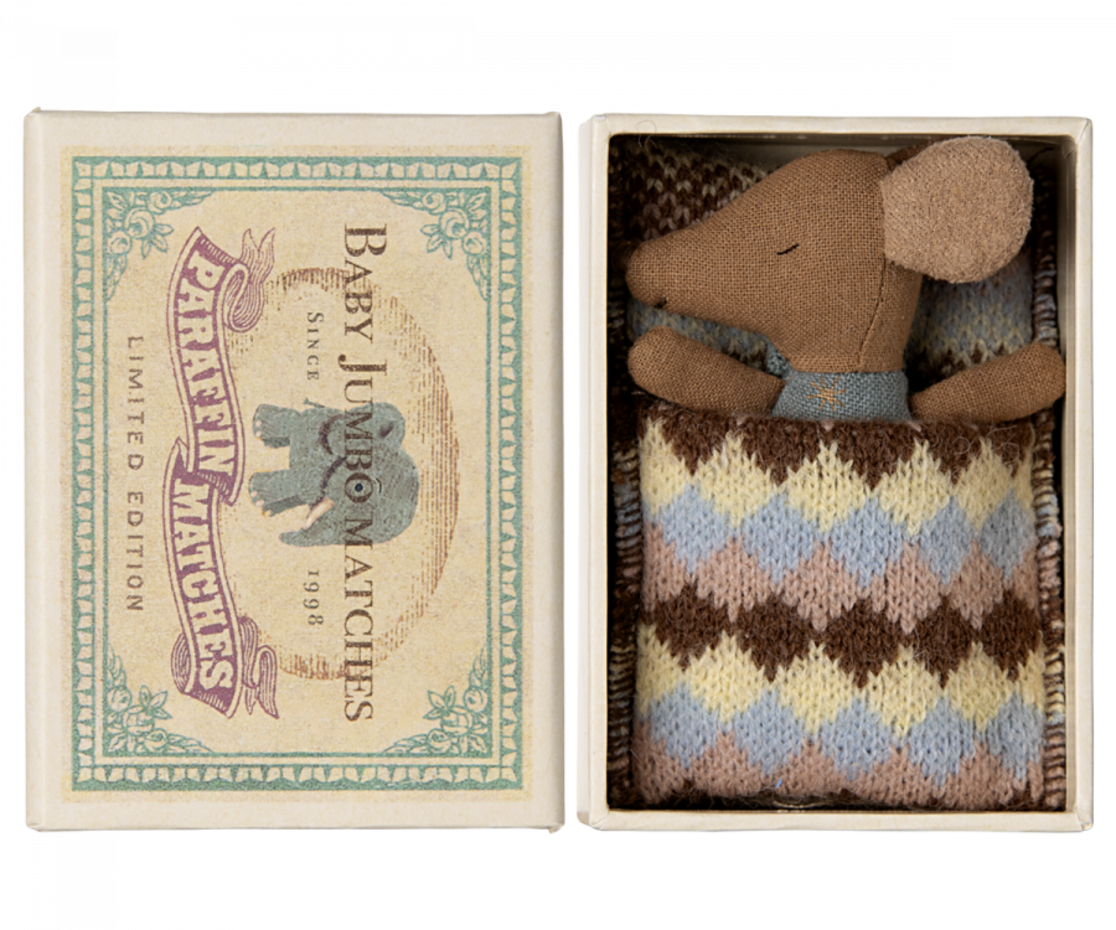 Maileg Maileg Sleepy wakey baby mouse in matchbox  - Hola BB