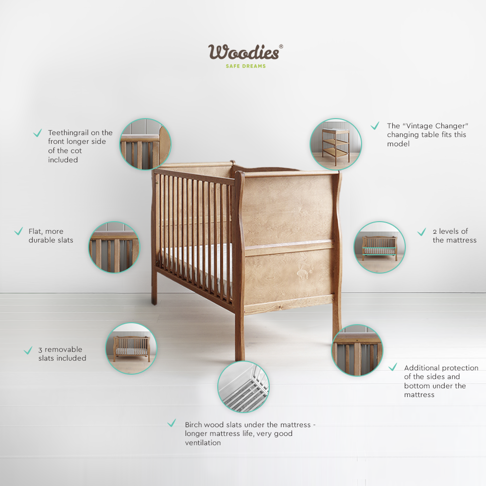 Woodies Woodies Noble Vintage Cot  - Hola BB