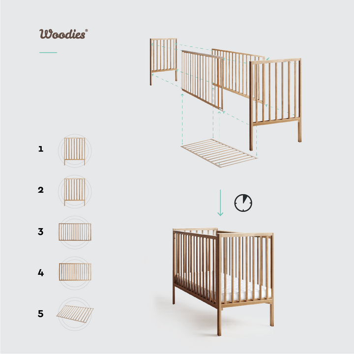 Woodies Stardust Cot - Vintage - second chance, like new  - Hola BB
