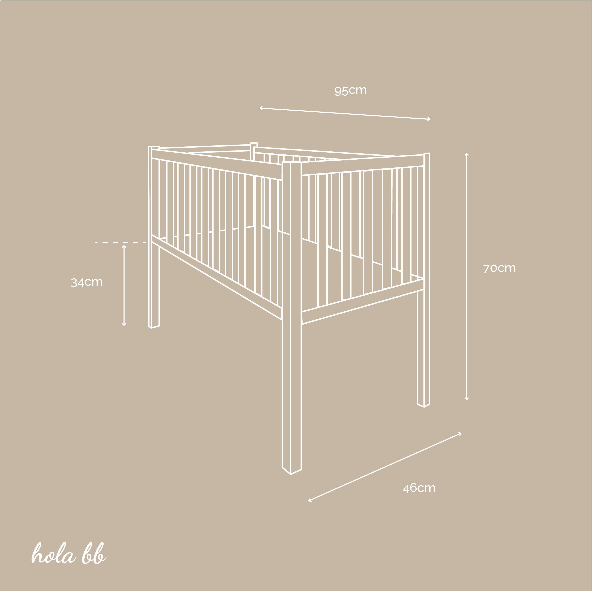 Woodies Vintage Bedside Crib  - Hola BB