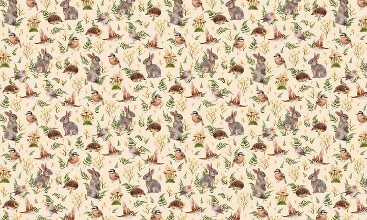 Summer Gray Birds & Bunnies Wallpaper  - Hola BB