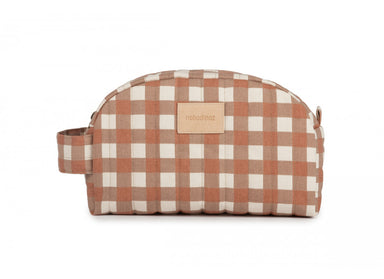 Nobodinoz Hyde park waterproof vanity case Terracota Checks - Hola BB